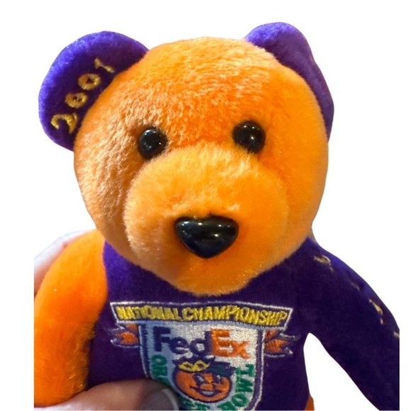 2001 FedEx Orange Bowl Limited Edition Bean Plush Stuffed Bear _NWT - Picture 2 of 10